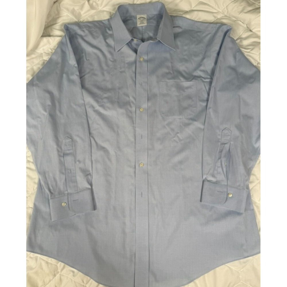 Brooks Brothers Mens 17.5 Slim Fit Long Sleeve Button Down 100% Cotton‎ Shirt - Picture 2 of 10